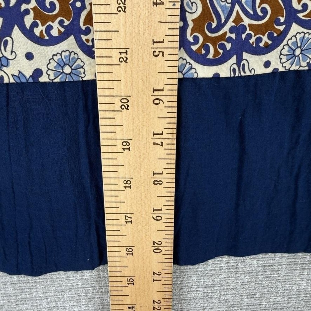 Alice & Trixie Skirt Womens M Blue Floral Medallion Silk A Line Boho Summer - Picture 5 of 8